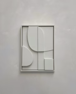 Tableau mural 3D en bois blanc