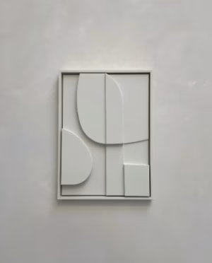Tableau mural 3D en bois blanc