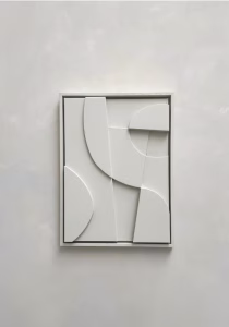 Tableau mural 3D en bois blanc