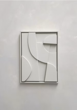 Tableau mural 3D en bois blanc
