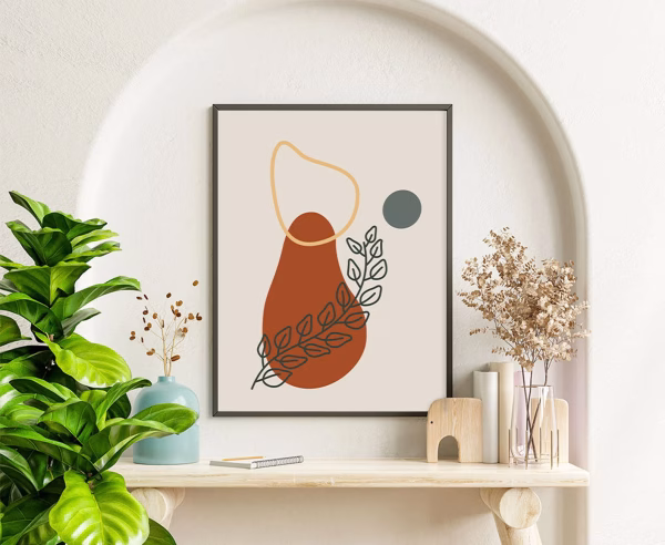 Set de 4 Tableaux Boho Abstraits