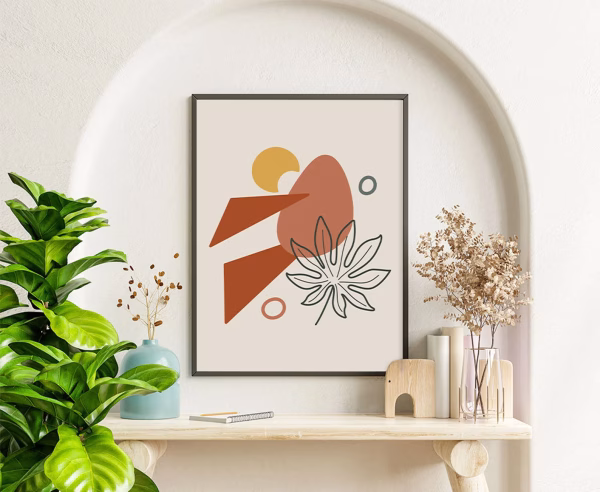 Set de 4 Tableaux Boho Abstraits