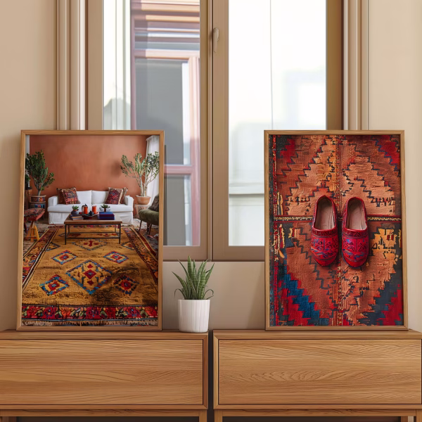 Ensemble de 2 tableaux marocains