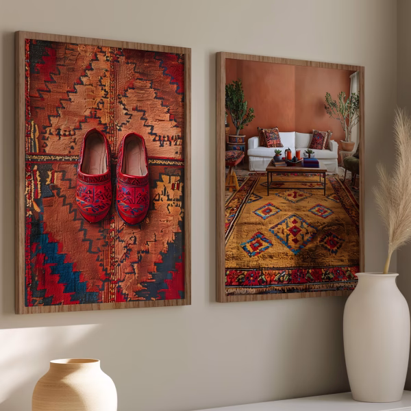 Ensemble de 2 tableaux marocains