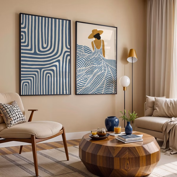 Lot de 2 Tableaux Personnes Abstraites