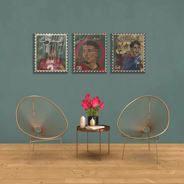 Tableaux décoratifs joueurs marocains