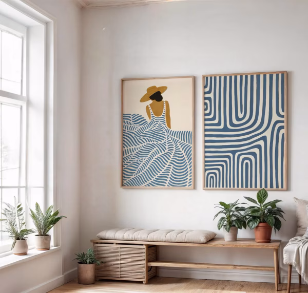 Lot de 2 Tableaux Personnes Abstraites