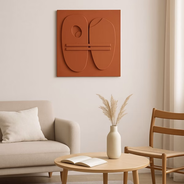 Tableau Bois 3D Terracotta