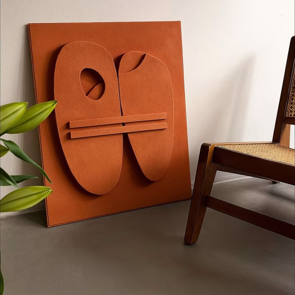 Tableau Bois 3D Terracotta