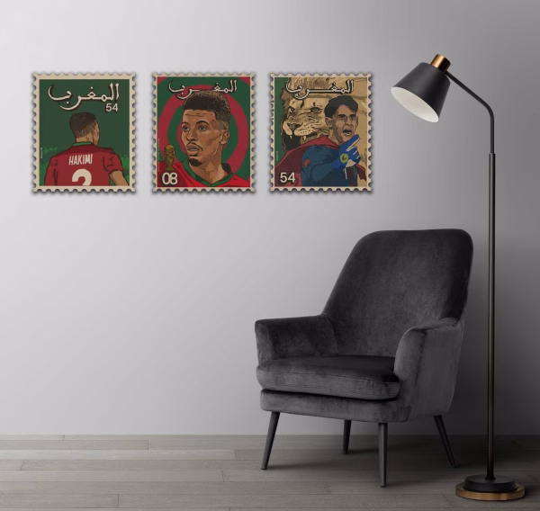 Tableaux décoratifs joueurs marocains