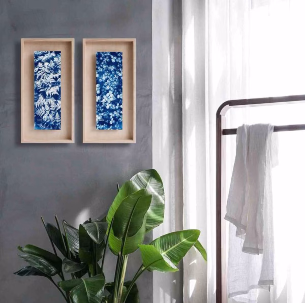 Lot de 3 Tableaux Bleu et Blanc