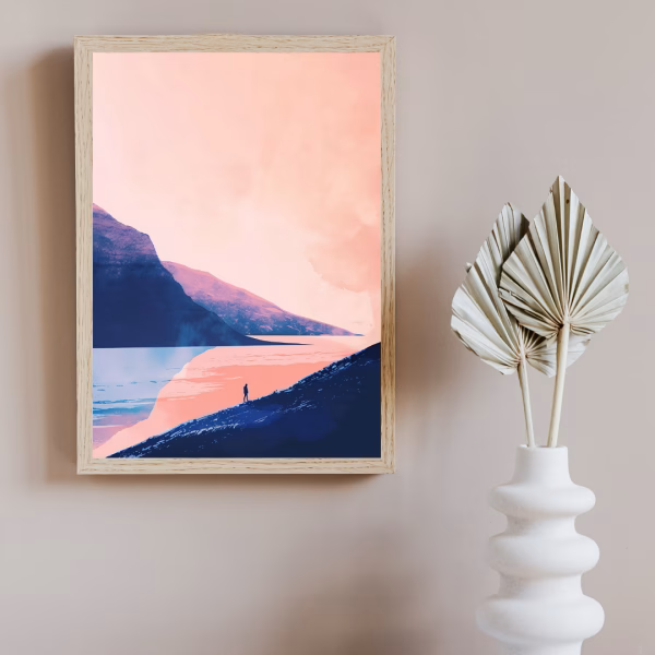Tableau mural paysage montagne et lac