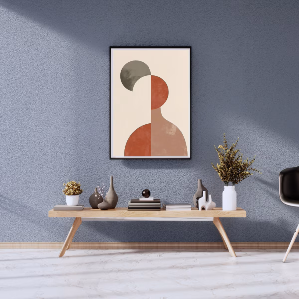3 Tableaux Abstraits Mid-Century