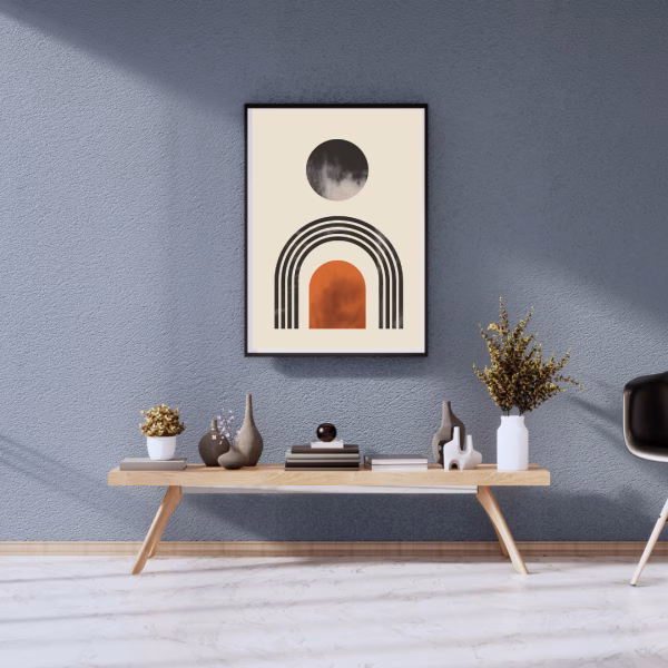 3 Tableaux Abstraits Mid-Century