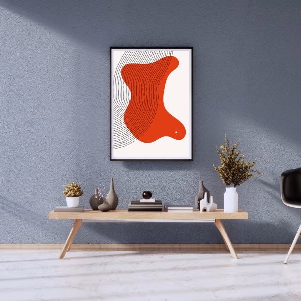 Tableaux Abstraits Modernes en Rouge