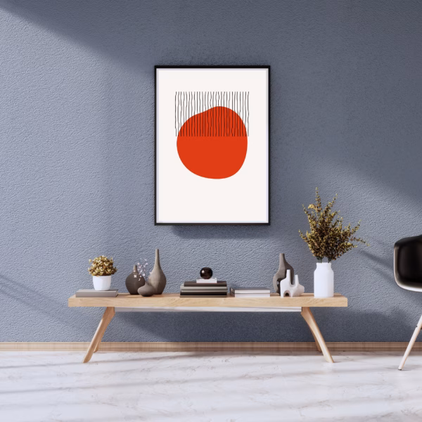 Tableaux Abstraits Modernes en Rouge