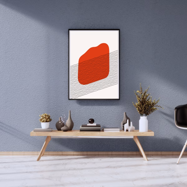 Tableaux Abstraits Modernes en Rouge