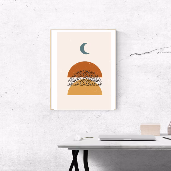 Lot de 3 Tableaux Abstraits Bohème