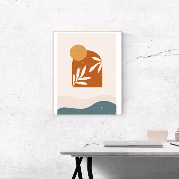 Lot de 3 Tableaux Abstraits Bohème