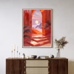 Tableau Décoratif – Escalier Oriental au Clair de Lune 🌙