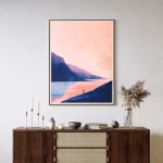 Tableau décoratif paysage moderne – Montagnes et lac