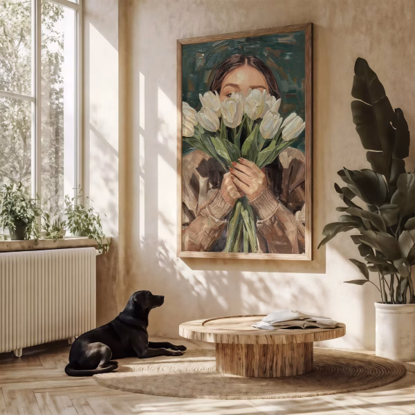 Ensemble de 3 Peintures Murales à l’Huile