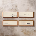 Art mural minimaliste – Décoration Japandi pour petit espace