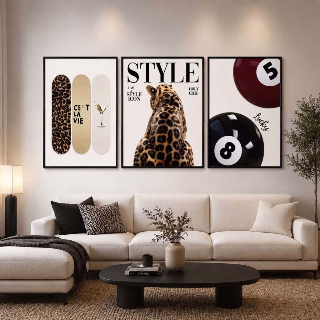 Tableaux muraux modernes - Style fashion Trio guépard léopard