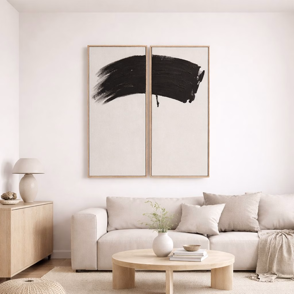 Tableaux Minimalistes Noir et Beige