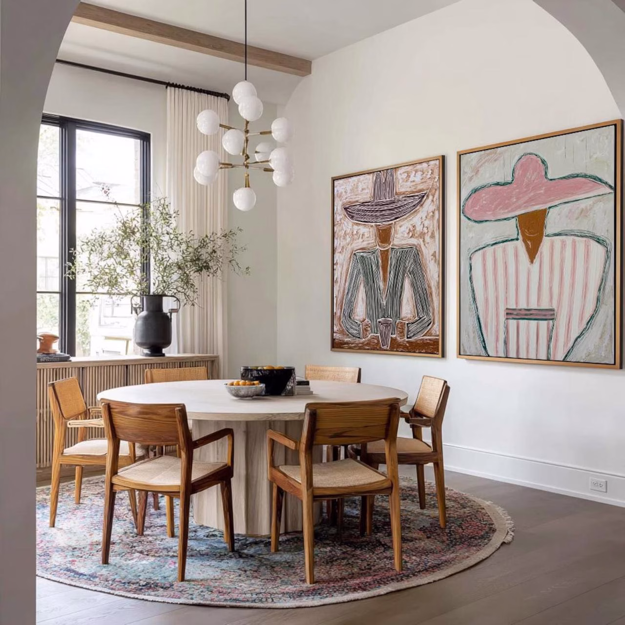 Lot de 2 tableaux cowboy abstraits