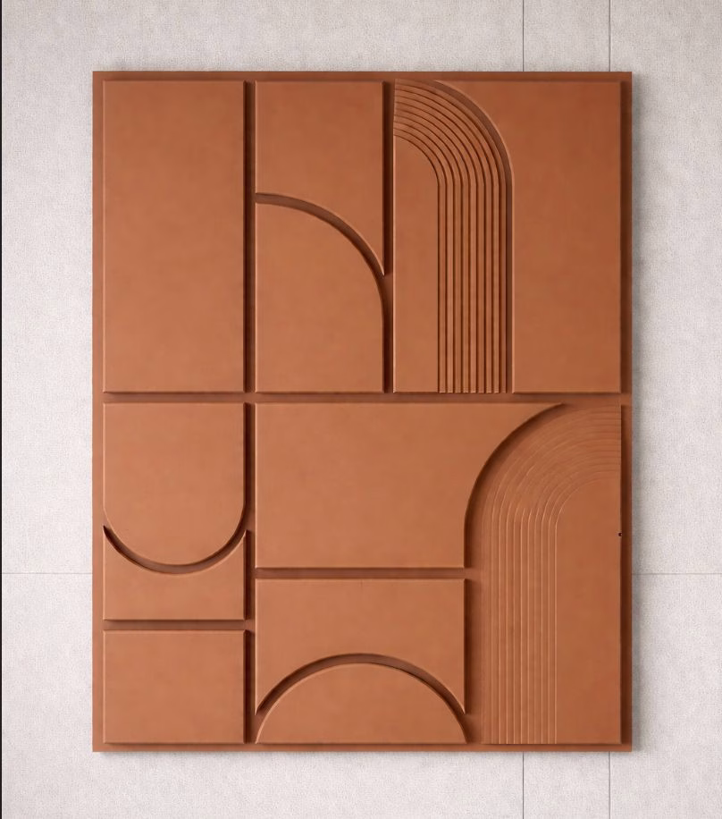 Tableau décoratif en bois 3D beige