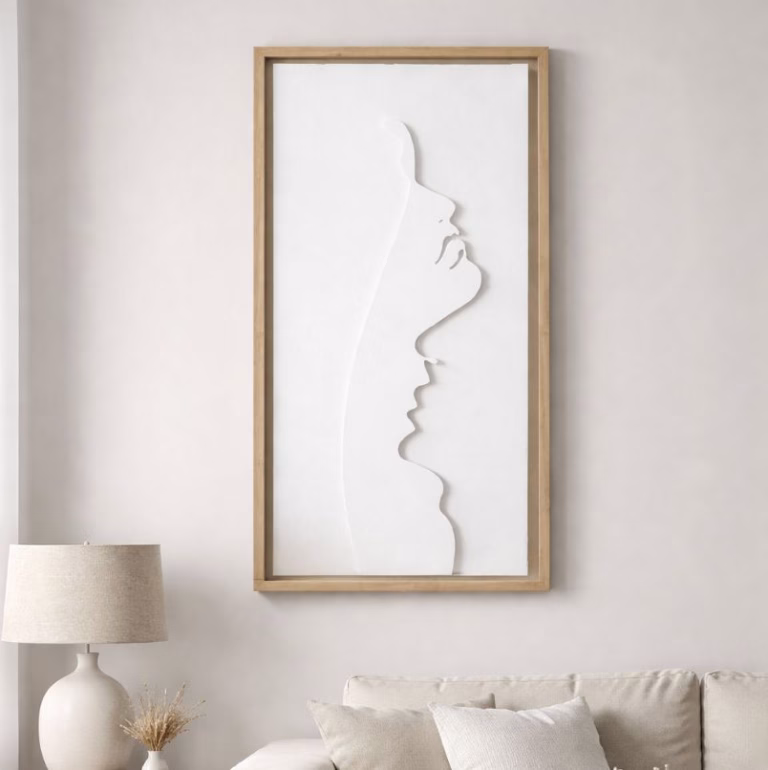 Tableau décoratif 3D minimaliste visage