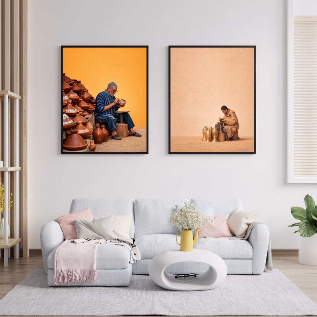 Ensemble 3 tableaux artisanat marocain