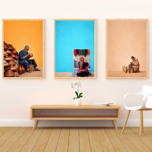 Ensemble 3 tableaux artisanat marocain
