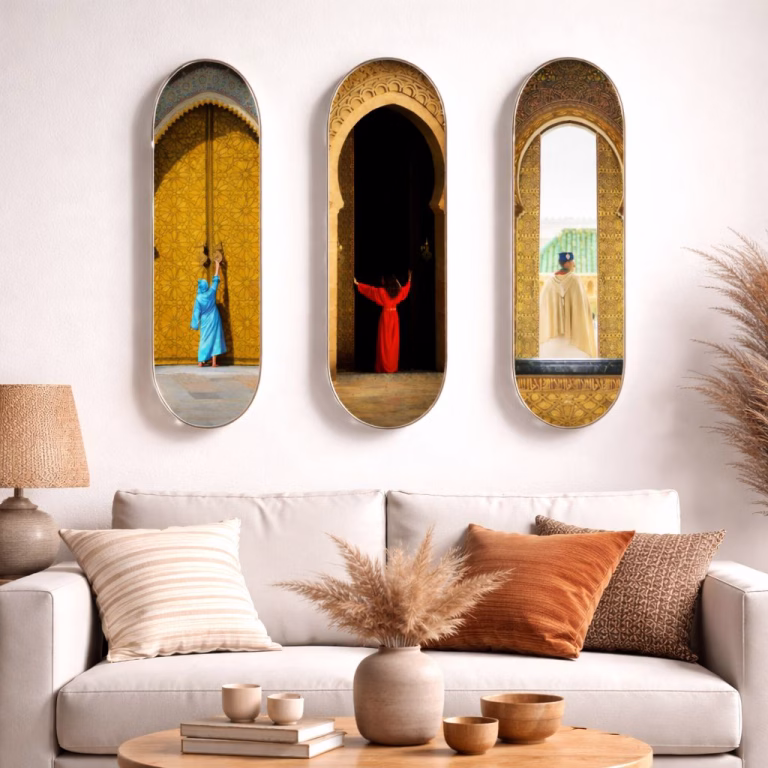 Ensemble 3 tableaux portes traditionnelles marocaines