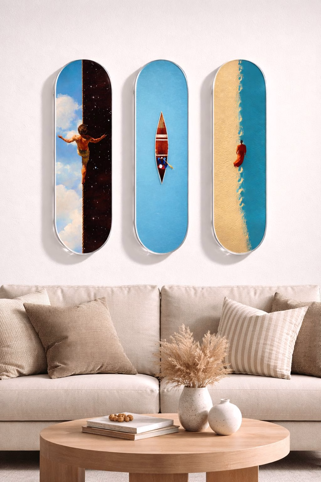 Ensemble 3 tableaux muraux design contemporain