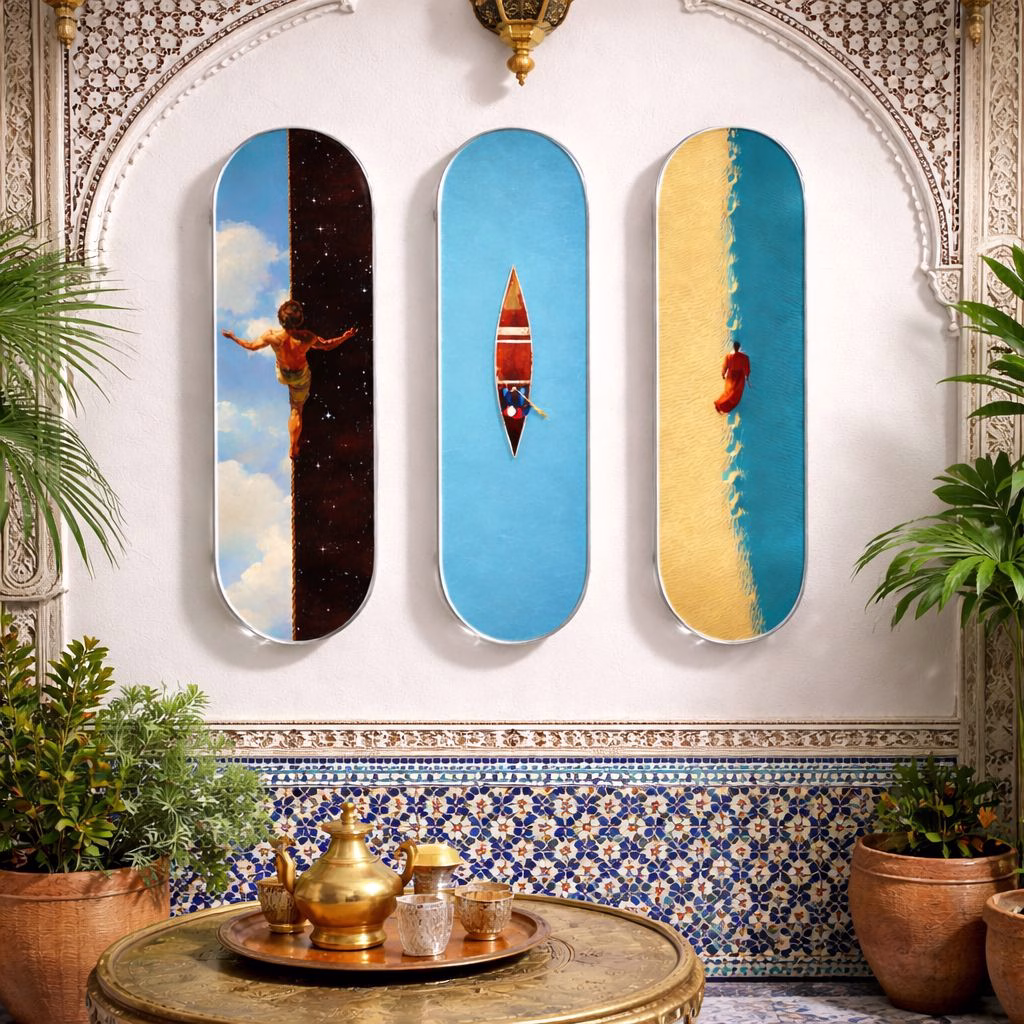 Ensemble 3 tableaux muraux design contemporain