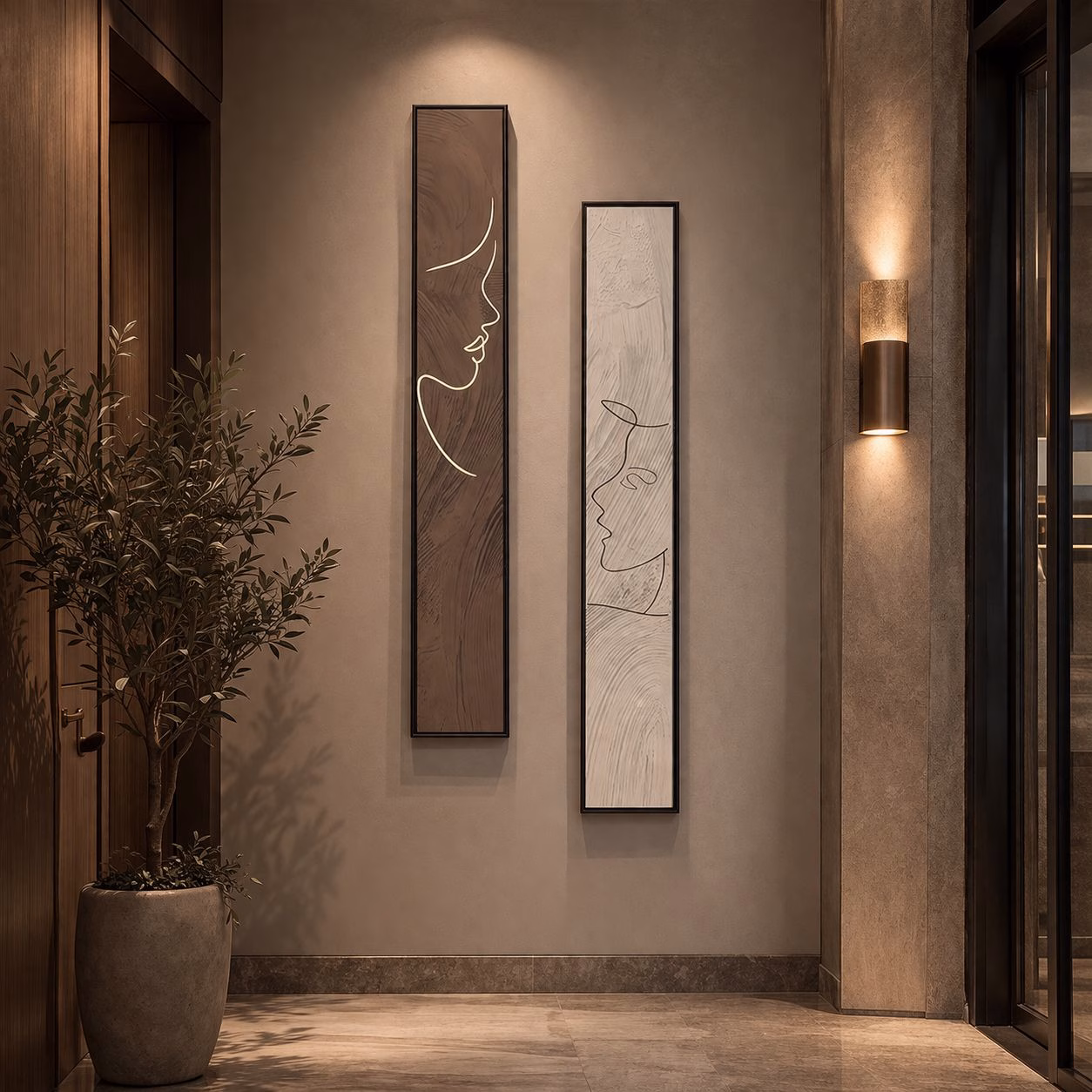 Tableau décoratif 3D visage minimaliste