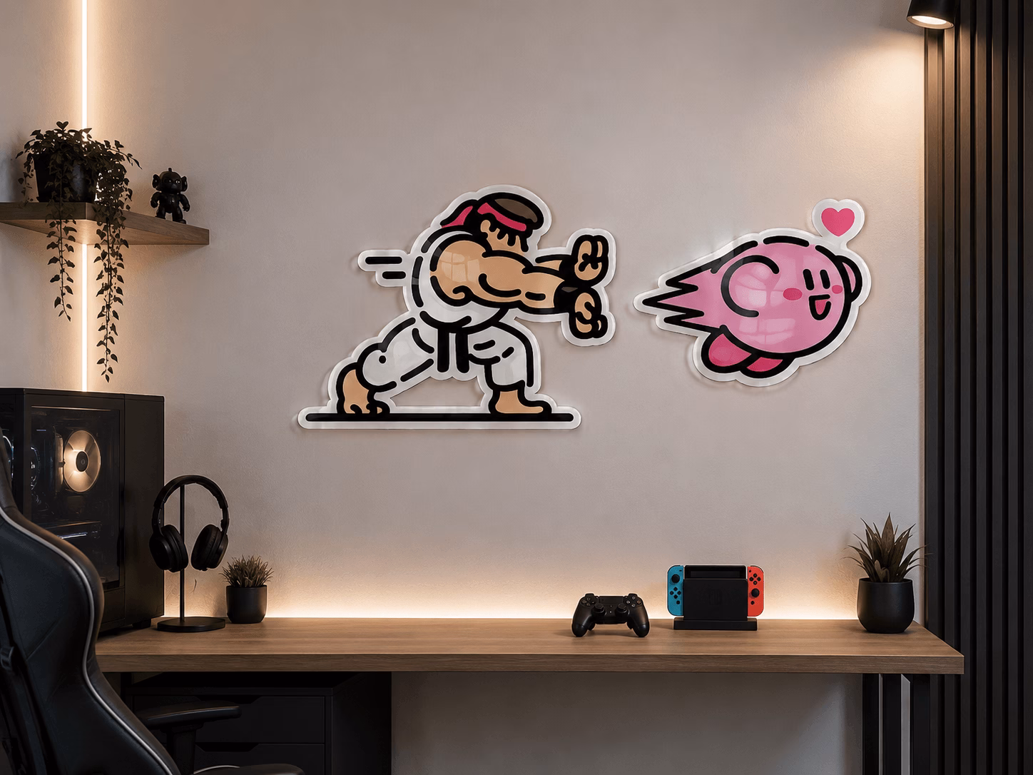 Décoration Murale Street Fighter vs Kirby | Art Gaming & Anime