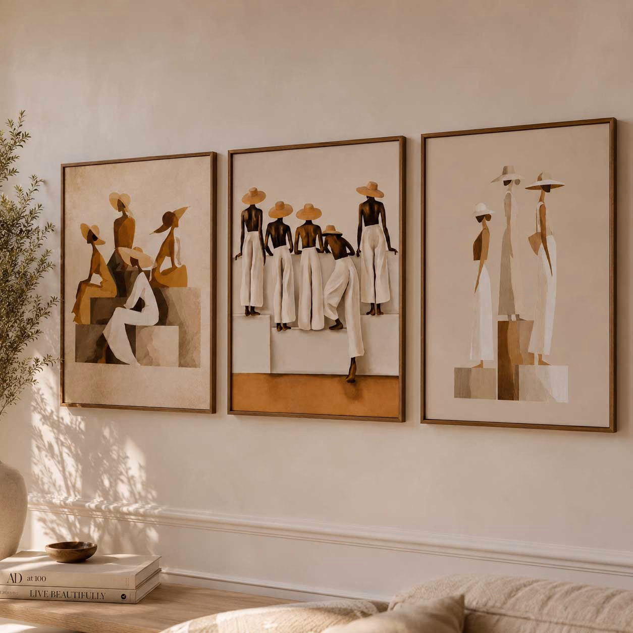 Triptyque Femmes Africaines – Style Moderne Minimaliste – Image 4