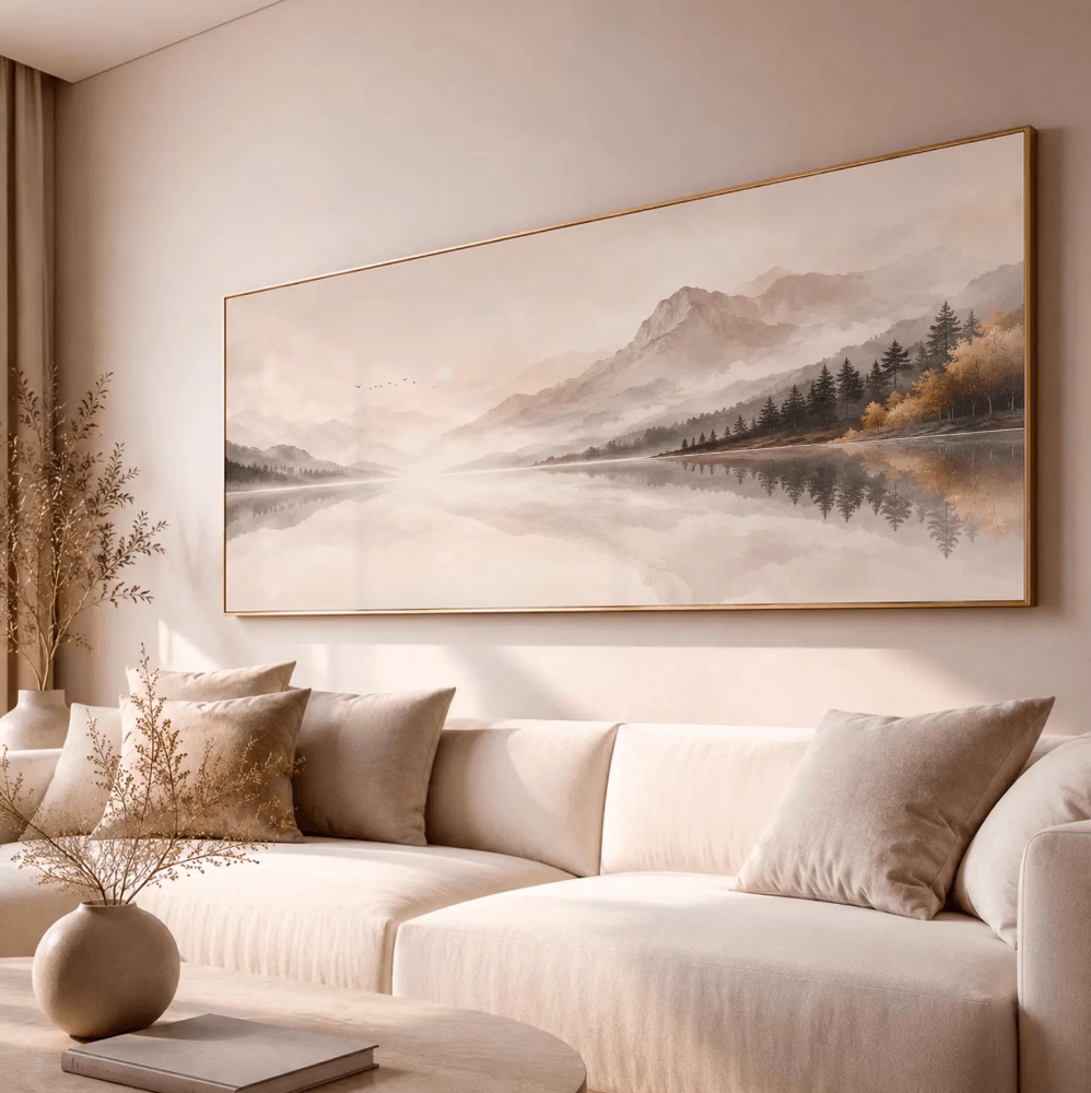 Tableau Panoramique Paysage Montagne et Lac