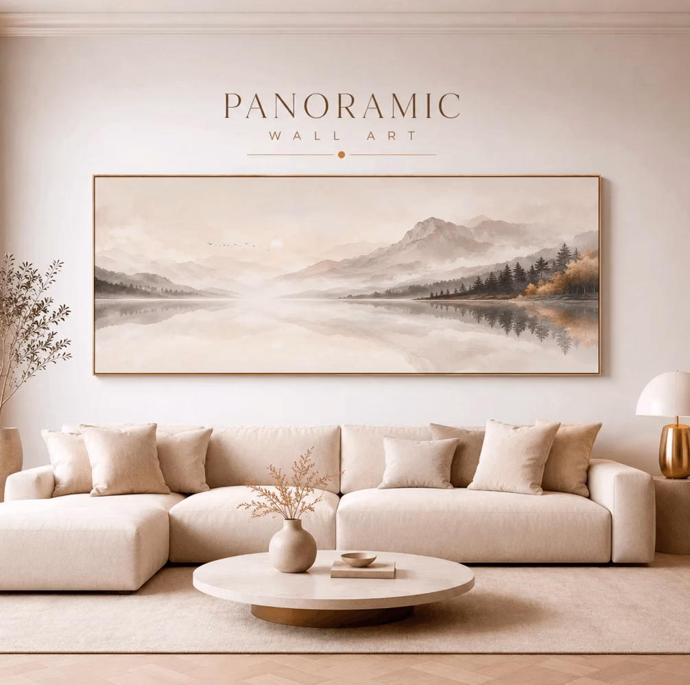 Tableau Panoramique Paysage Montagne et Lac – Image 2