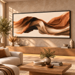 Tableau panoramique abstrait terracotta – Ondulation